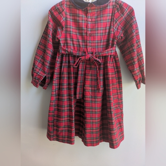 EUC...Vintage Smocked Tartan Plaid Christie Brooks Girls Dress Size L 6X - Picture 8 of 9